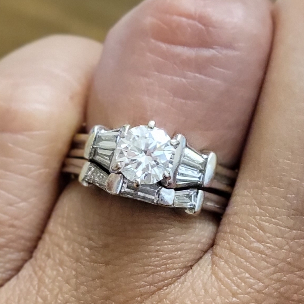 White Gold wedding ring set